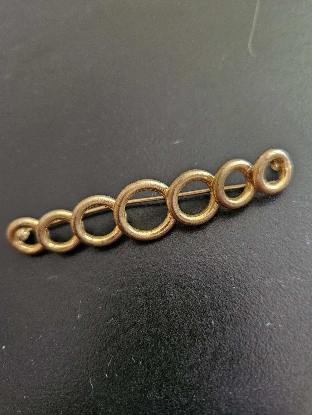 Gold-Tone Circular Link Brooch - Women Accessories